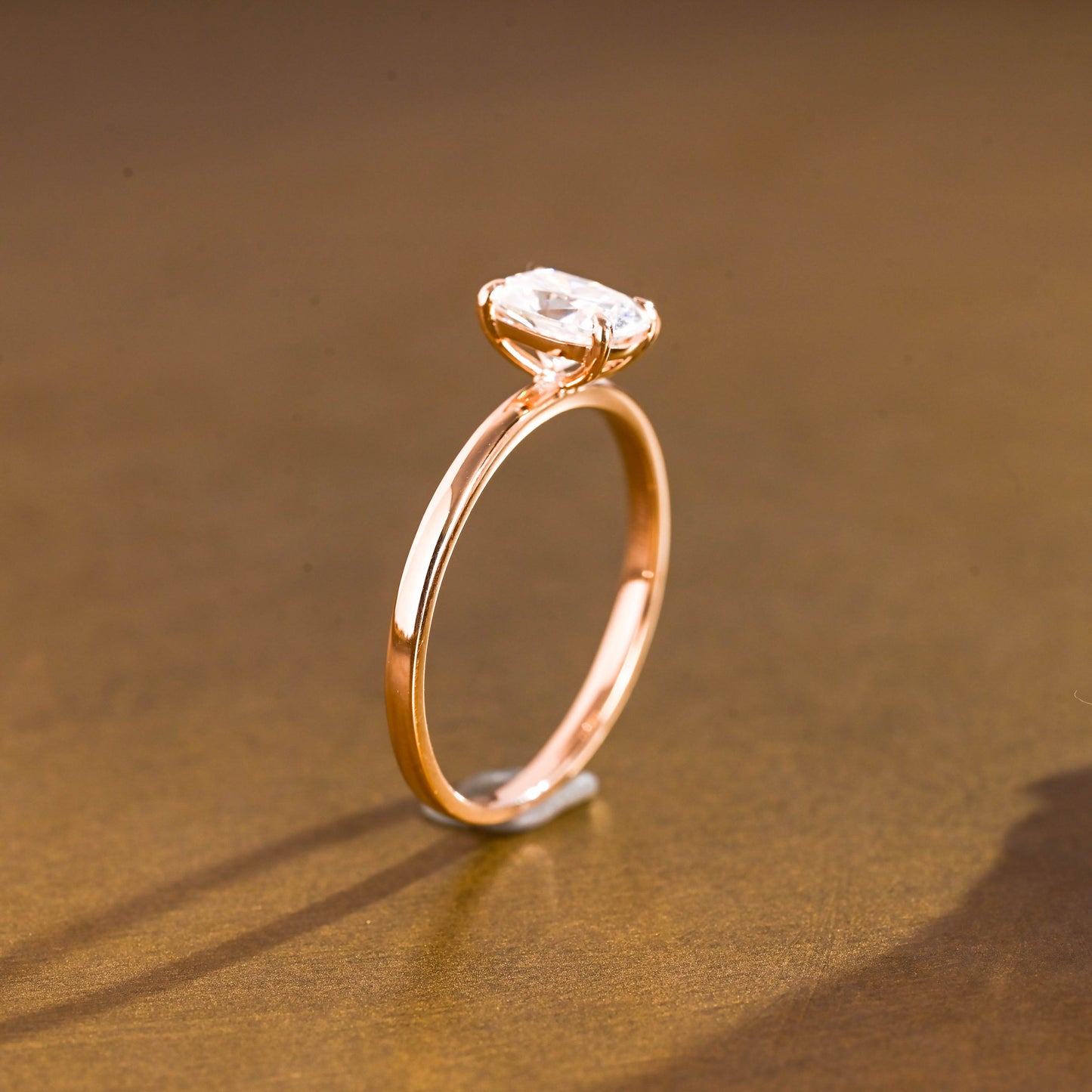 SquareJewelry cushion cut moissanite engagement ring Solid Gold Solitaire Elongated Cushion Cut Moissanite Engagement Ring