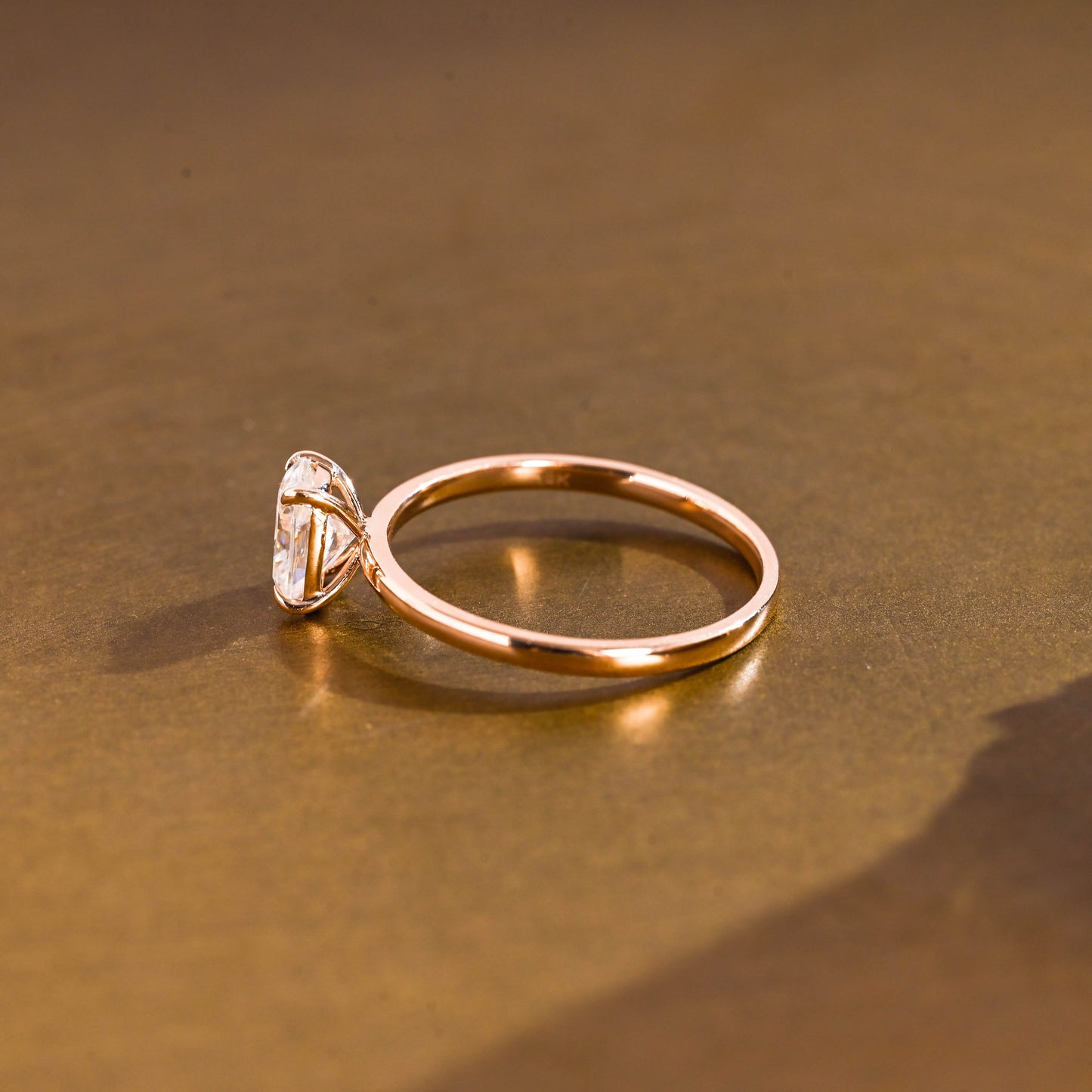 SquareJewelry cushion cut moissanite engagement ring Solid Gold Solitaire Elongated Cushion Cut Moissanite Engagement Ring