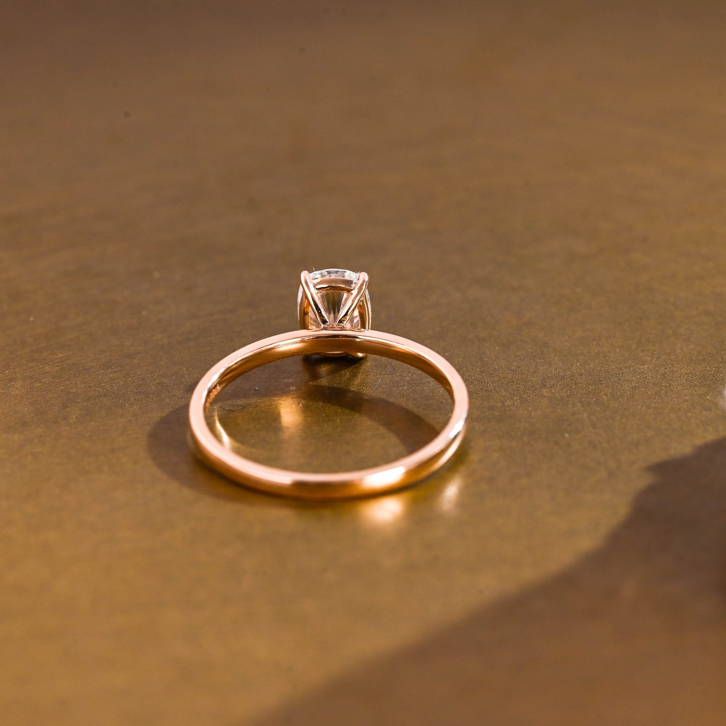 SquareJewelry cushion cut moissanite engagement ring Solid Gold Solitaire Elongated Cushion Cut Moissanite Engagement Ring