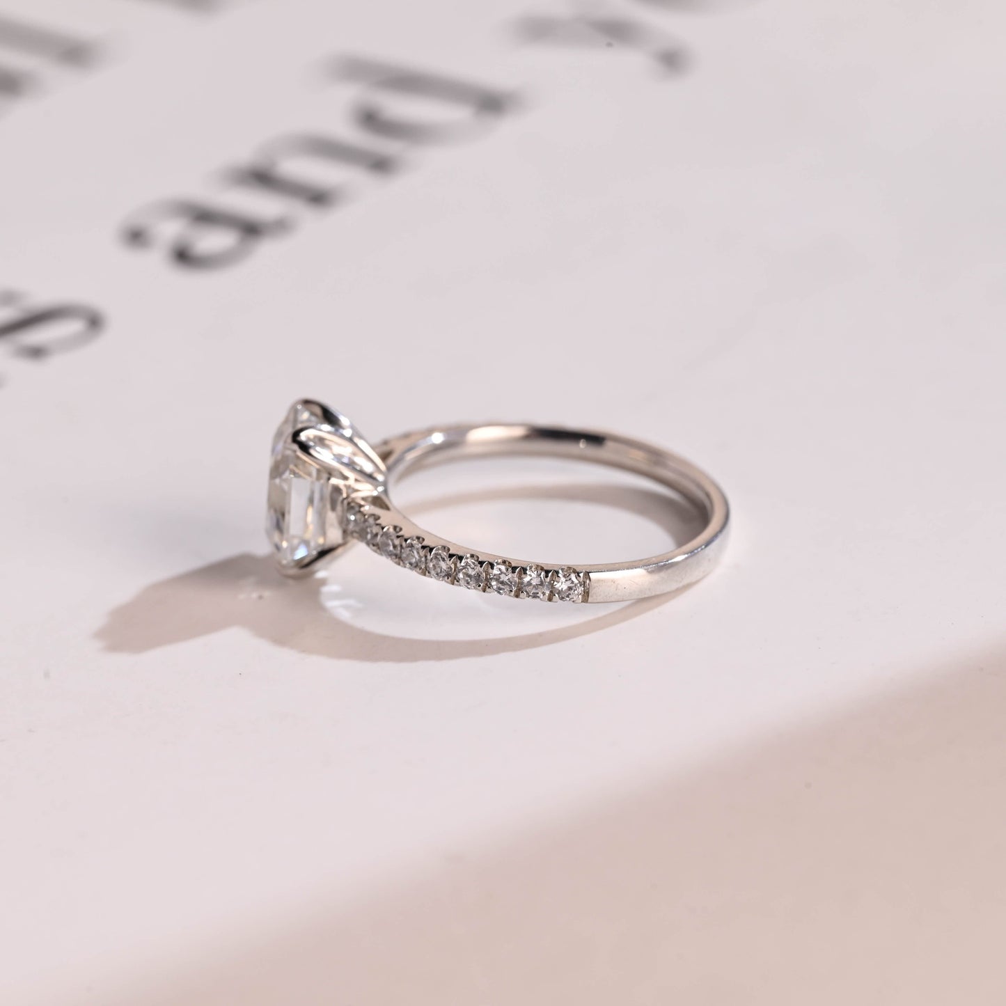 SquareJewelry hexagon cut moissanite engagement ring Solid Gold Tulip Hexagon Cut Moissanite Engagement Ring