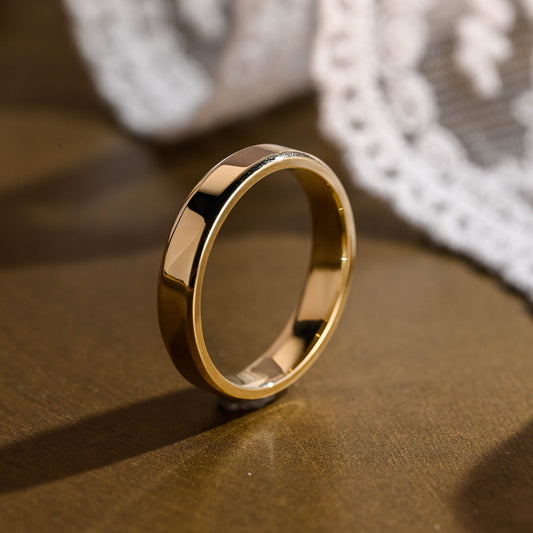 SquareJewelry men's wedding ring Solid Gold 4.0mm Plain Wedding Band