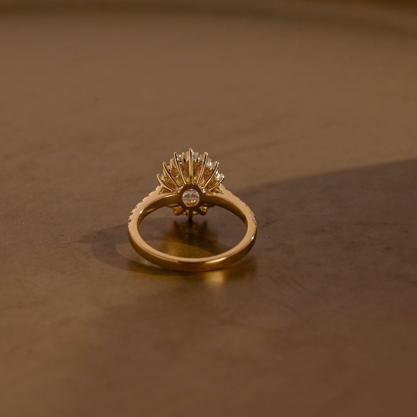 SquareJewelry oval cut moissanite engagement ring Solid Gold Oval Cut Moissanite Engagement Ring