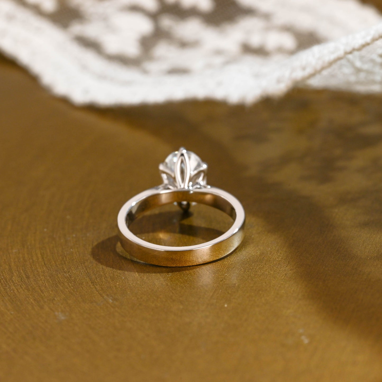 SquareJewelry oval cut moissanite engagement ring Solid Gold Solitaire Oval Cut Moissanite Engagement Ring