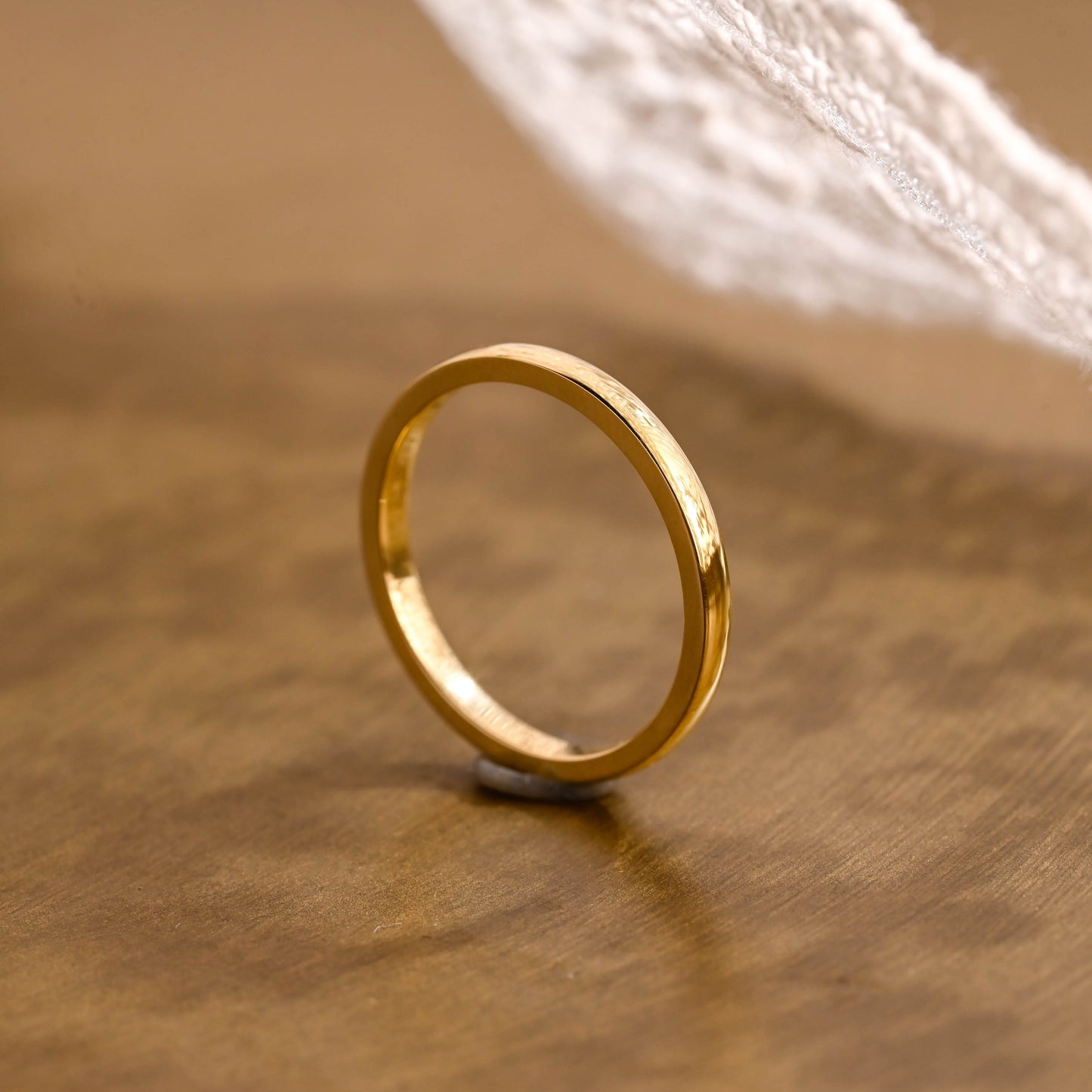 SquareJewelry women's wedding ring Solid Gold 2mm Width Plain Wedding Band