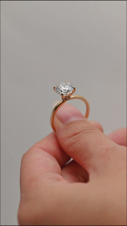 Veiled Halo Cushion Cut Moissanite Engagement Ring