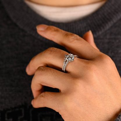 SquareJewelry heart cut bridal set Solid Gold Heart Cut Moissanite Engagement Ring Set