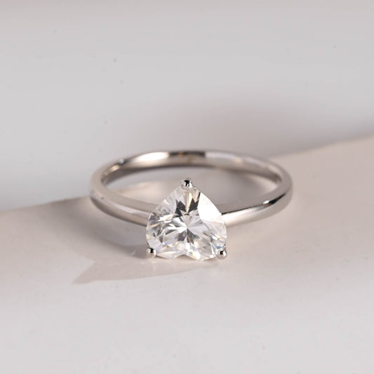 SquareJewelry heart cut moissanite engagement ring Cathedral Setting Heart Cut Moissanite Engagement Ring