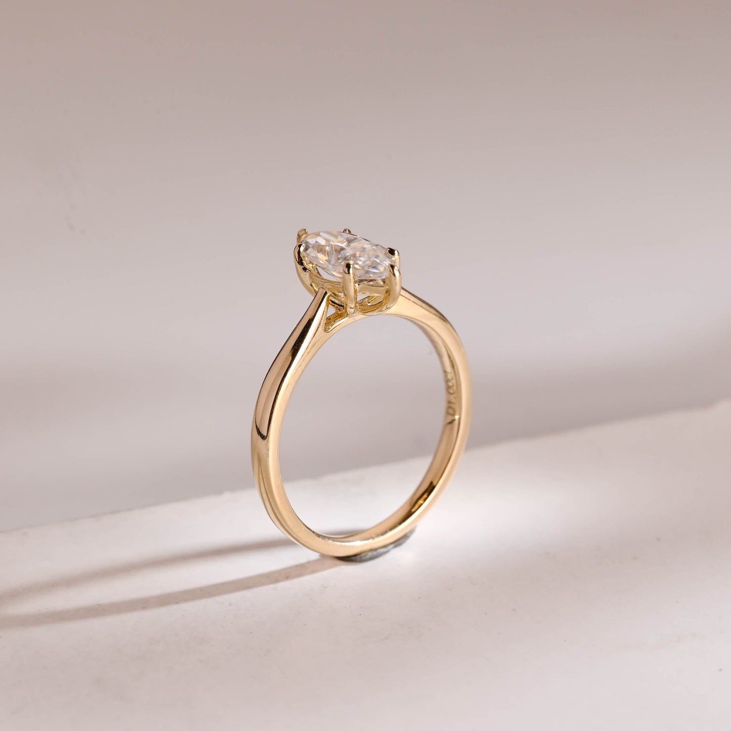 SquareJewelry marquise cut moissanite engagement ring Solid Gold Marquise Cut Moissanite Engagement Ring