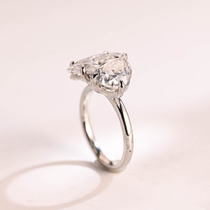 SquareJewelry marquise cut moissanite engagement ring Solid Gold Toi et Moi Marquise & Pear Moissanite Engagement Ring