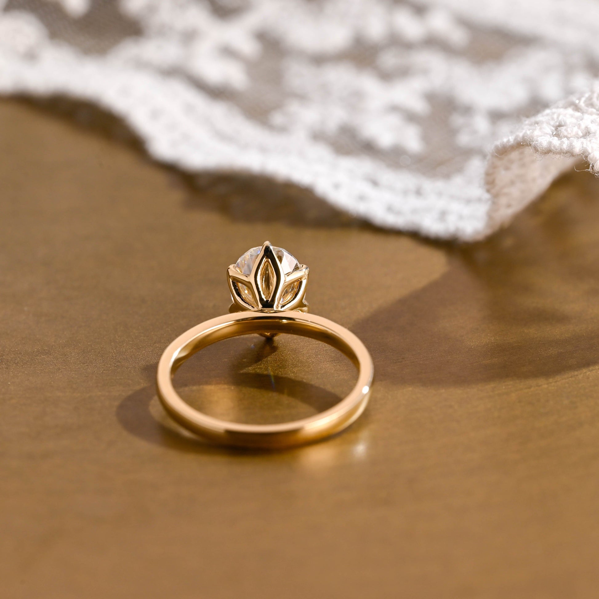 SquareJewelry oval cut moissanite engagement ring Solid Gold Oval Cut Moissanite Engagement Ring