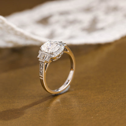 SquareJewelry oval cut moissanite engagement ring Solid Gold Oval Cut Moissanite Engagement Ring