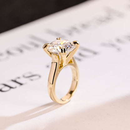 SquareJewelry round cut moissanite engagement ring Solid Gold Thick Solitaire Round Cut Moissanite Engagement Ring (Copy)