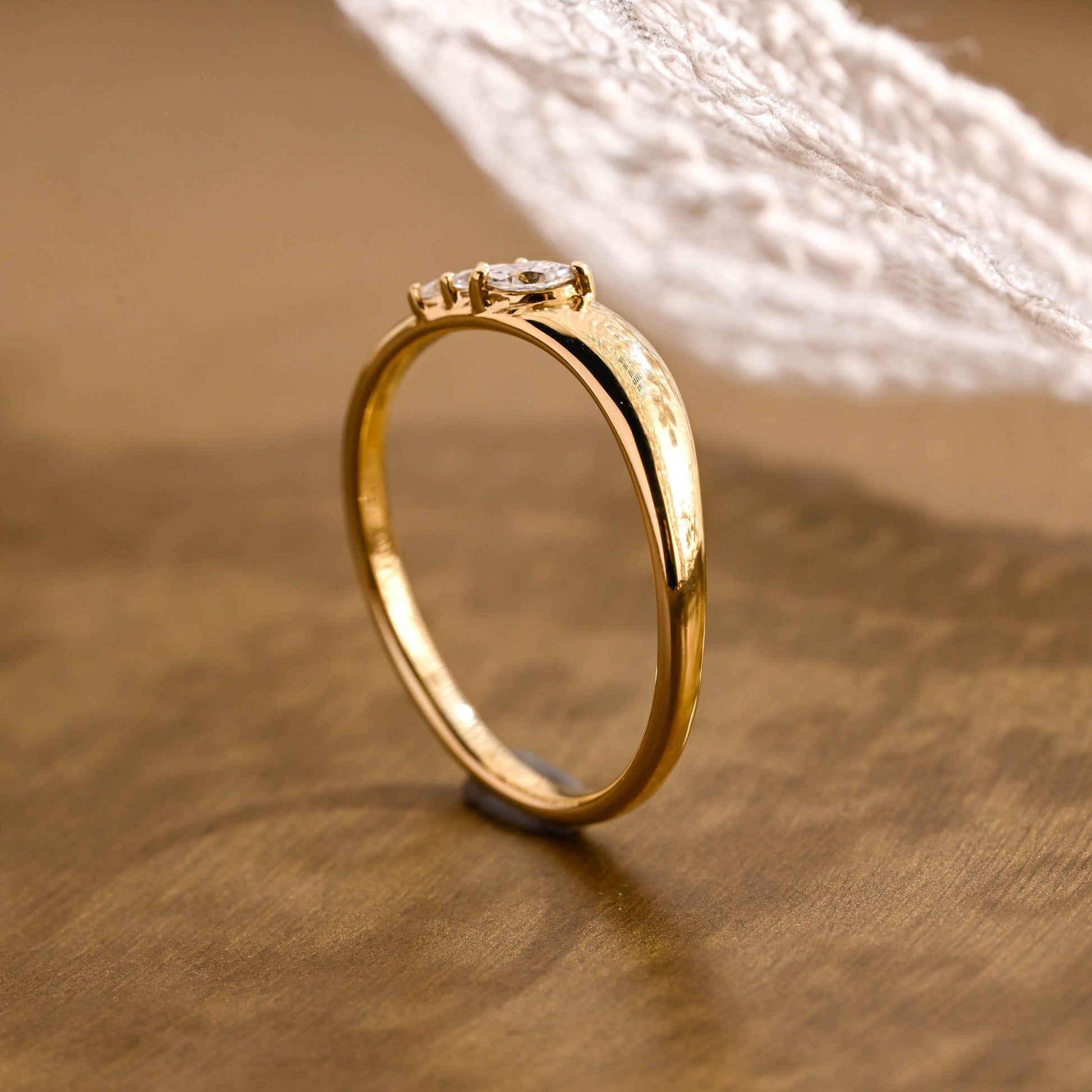 SquareJewelry women's wedding ring Low Curve Marquise Cut Moissanite Wedding Band
