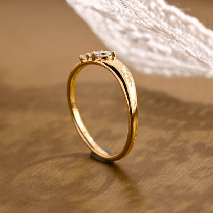 SquareJewelry women's wedding ring Low Curve Marquise Cut Moissanite Wedding Band