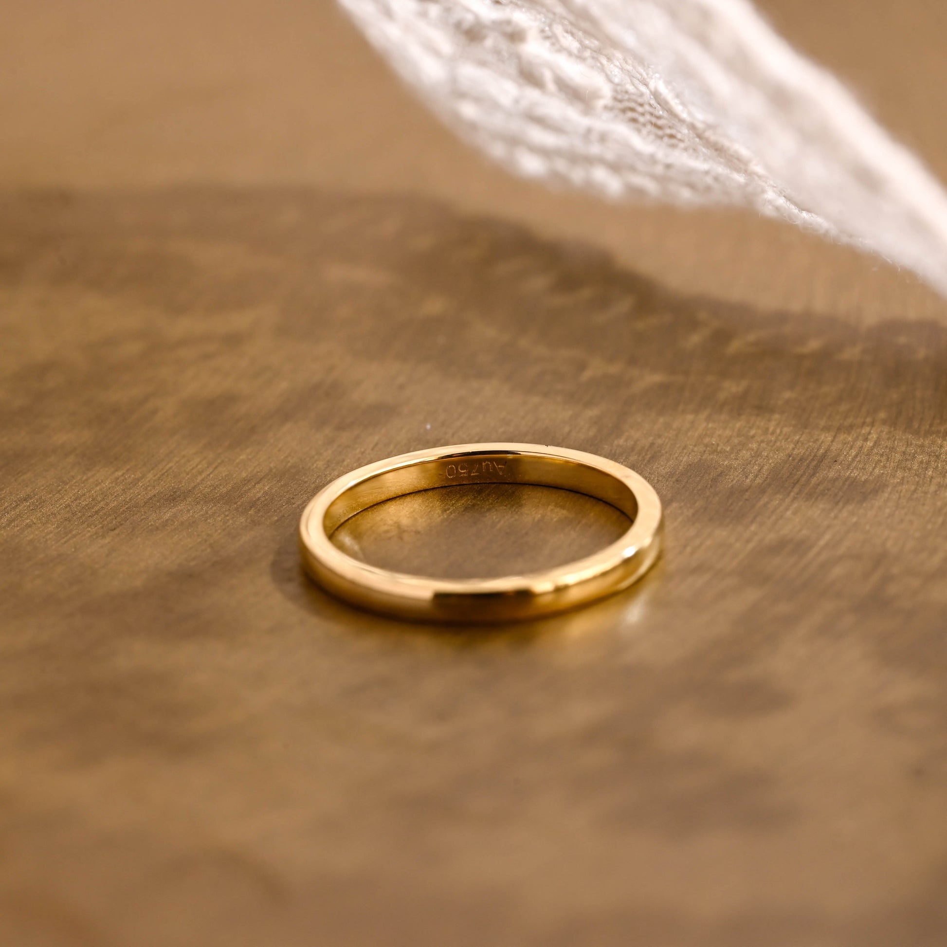 SquareJewelry women's wedding ring Solid Gold 2mm Width Plain Wedding Band