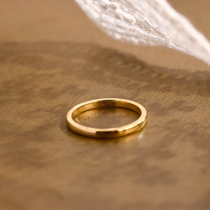 SquareJewelry women's wedding ring Solid Gold 2mm Width Plain Wedding Band