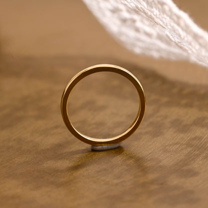 SquareJewelry women's wedding ring Solid Gold 2mm Width Plain Wedding Band