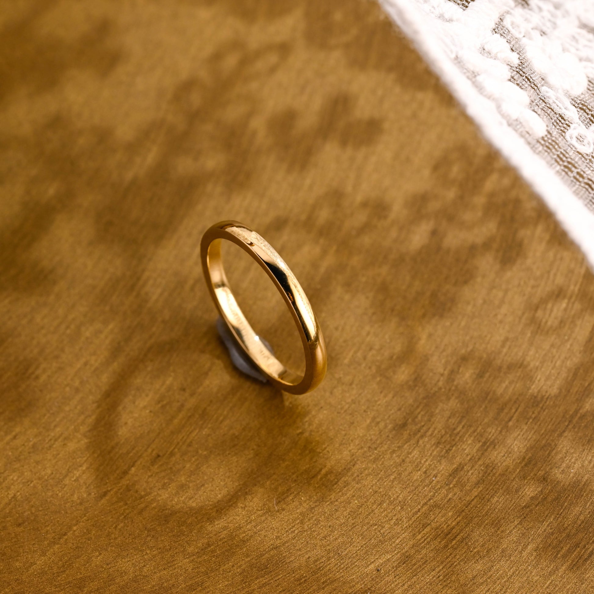 SquareJewelry women's wedding ring Solid Gold 2mm Width Plain Wedding Band