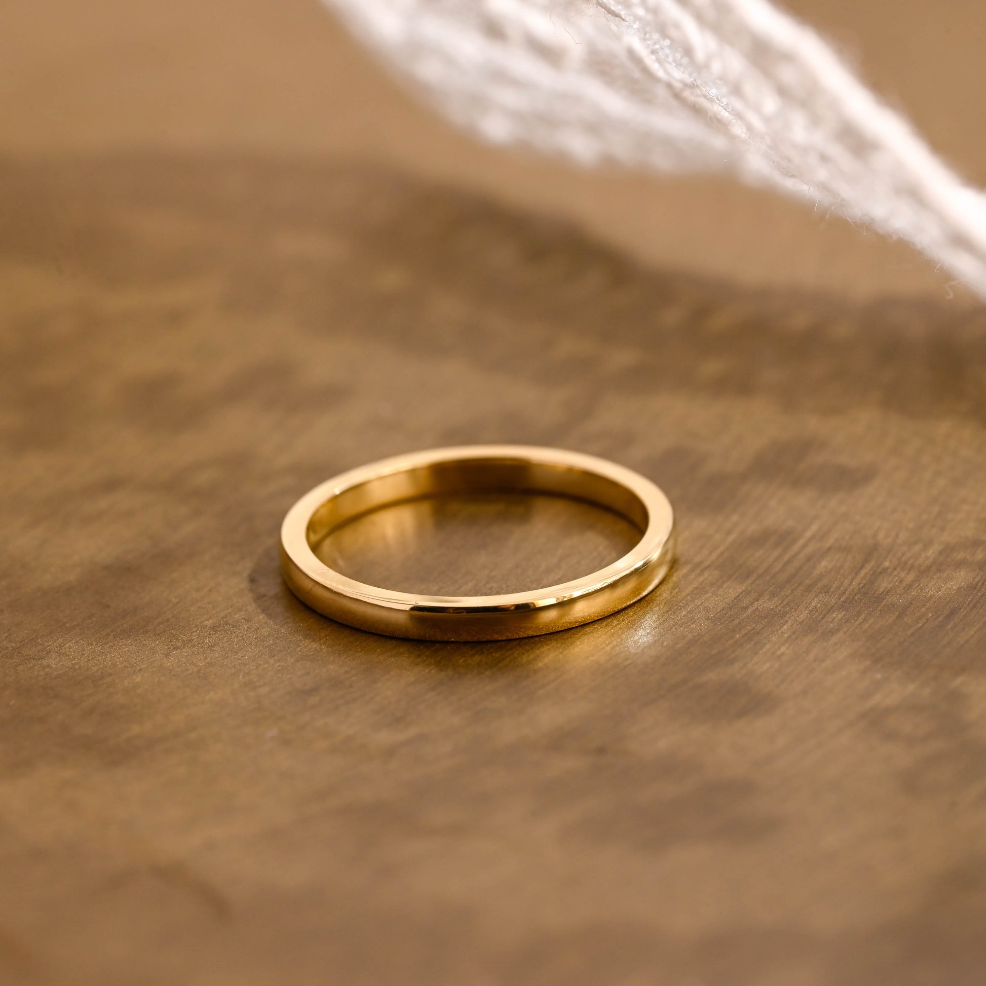 SquareJewelry women's wedding ring Solid Gold 2mm Width Plain Wedding Band