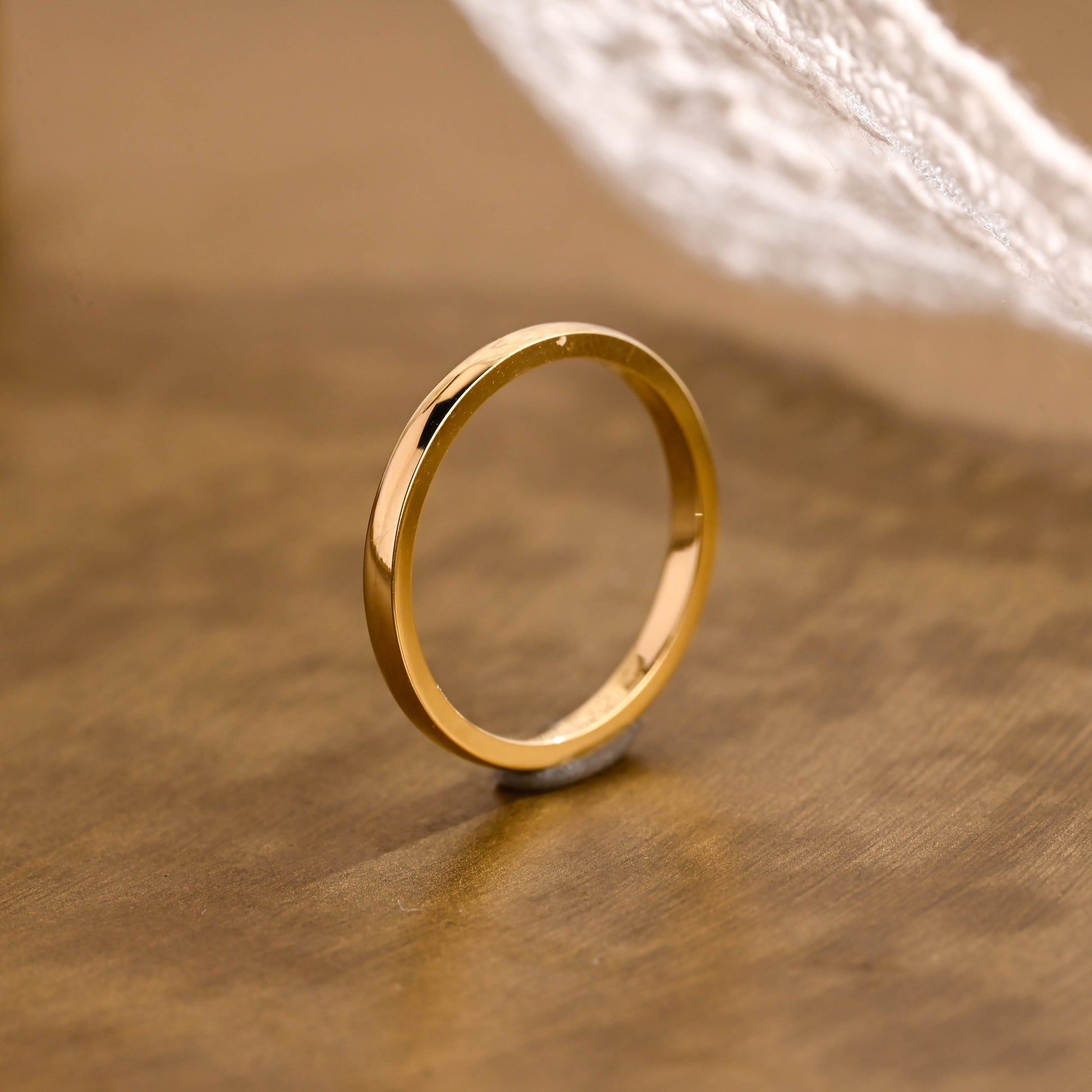 SquareJewelry women's wedding ring Solid Gold 2mm Width Plain Wedding Band