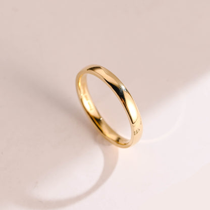 SquareJewelry women's wedding ring Solid Gold 3mm Width Plain Wedding Band